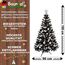 Weihnachtsbaum künstlich (WBD) 150 cm schwarz mit Weihnachtsdeko Silber und Led Lichterkette mit Batteriebox und Fernbedienung künstlicher Christbaum klein Tannenbaum
