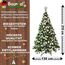Weihnachtsbaum künstlich (WBD) 210 cm grün mit Weihnachtsdeko Silber und Led Lichterkette mit Batteriebox und Fernbedienung künstlicher Christbaum klein Tannenbaum