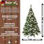 Weihnachtsbaum künstlich (WBD) 240 cm grün mit Weihnachtsdeko Silber und Led Lichterkette mit Batteriebox und Fernbedienung künstlicher Christbaum klein Tannenbaum