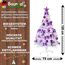 Weihnachtsbaum künstlich (WBD) 120 cm Weiss mit Weihnachtsdeko lila und Led Lichterkette mit Batteriebox und Fernbedienung künstlicher Christbaum klein Tannenbaum
