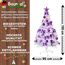 Weihnachtsbaum künstlich (WBD) 150 cm Weiss mit Weihnachtsdeko lila und Led Lichterkette mit Batteriebox und Fernbedienung künstlicher Christbaum klein Tannenbaum