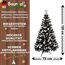 Weihnachtsbaum künstlich (WBD) 120 cm schwarz mit Weihnachtsdeko Silber und Led Lichterkette mit Batteriebox und Fernbedienung künstlicher Christbaum klein Tannenbaum