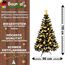 Weihnachtsbaum künstlich (WBD) 150 cm schwarz mit Weihnachtsdeko Gold und Led Lichterkette mit Batteriebox und Fernbedienung künstlicher Christbaum klein Tannenbaum