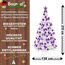 Weihnachtsbaum künstlich (WBD) 210 cm Weiss mit Weihnachtsdeko lila und Led Lichterkette mit Batteriebox und Fernbedienung künstlicher Christbaum klein Tannenbaum