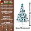 Weihnachtsbaum künstlich (WBD) 120 cm Weiss mit Weihnachtsdeko türkis und Led Lichterkette mit Batteriebox und Fernbedienung künstlicher Christbaum klein Tannenbaum