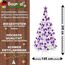 Weihnachtsbaum künstlich (WBD) 240 cm Weiss mit Weihnachtsdeko lila und Led Lichterkette mit Batteriebox und Fernbedienung künstlicher Christbaum klein Tannenbaum