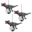 Weihnachtsbaum Ornament - Blitzer die T Rex mit Sankt-Hut-Feiertags-Verzierung: Set von drei - Dinosaurier-Figuren