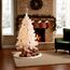 Künstlicher Weihnachtsbaum weiß inklusive Metall Ständer - 120 cm - Kunst Tannenbaum mit Baumständer klappbar - Weihnachtsdeko Christbaum Schneetanne Weihnachtstanne Kunstschnee Tanne unecht