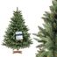 FAIRYTREES Weihnachtsbaum künstlich, Nordmanntanne Premium 150 cm, Naturgetreue Spritzguss Elemente, Künstlicher Weihnachtsbaum mit handgefertigtem Ständer aus Eschenholz