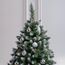 FAIRYTREES Weihnachtsbaum künstlich Kiefer, Natur-Weiss beschneit, Material PVC, echte Tannenzapfen, inkl. Holzständer, 180cm