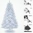 SHATCHI Künstlicher Deluxe-Weihnachtsbaum, schneeweiß, buschig, kaiserliche Kiefer, aufklappbare Zweige 1396, Bleistiftspitzen, mit Metallständer, Weihnachtsdekoration, PVC, 240 cm