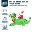 Joiedomi 6 FT Christmas Inflatable Dinosaur with Build-in LEDs, Blow Up Dinosaur with Santa for Christmas Inflatable Outdoor Decoration Xmas Party Decoration (Reiten auf dem grünen Drachen)