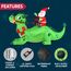 Joiedomi 6 FT Christmas Inflatable Dinosaur with Build-in LEDs, Blow Up Dinosaur with Santa for Christmas Inflatable Outdoor Decoration Xmas Party Decoration (Reiten auf dem grünen Drachen)