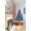 SHATCHI Künstlicher Deluxe-Weihnachtsbaum, aufklappbare Zweige mit Metallständer, PVC, 300 cm, 3 m, Frosty Green