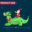 Joiedomi 6 FT Christmas Inflatable Dinosaur with Build-in LEDs, Blow Up Dinosaur with Santa for Christmas Inflatable Outdoor Decoration Xmas Party Decoration (Reiten auf dem grünen Drachen)