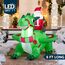 Joiedomi 6 FT Christmas Inflatable Dinosaur with Build-in LEDs, Blow Up Dinosaur with Santa for Christmas Inflatable Outdoor Decoration Xmas Party Decoration (Reiten auf dem grünen Drachen)