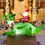 Joiedomi 6 FT Christmas Inflatable Dinosaur with Build-in LEDs, Blow Up Dinosaur with Santa for Christmas Inflatable Outdoor Decoration Xmas Party Decoration (Reiten auf dem grünen Drachen)