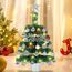 Mini Weihnachtsbaum Illuminated mit Schnee 50cm Tabletop Künstliche Weihnachtskiefer Baum & Beleuchtung & Weihnachtsball für Weihnachten, Schule, Zuhause, Esstisch Dekor (Alles in einem Set)