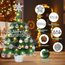 Mini Weihnachtsbaum Illuminated mit Schnee 50cm Tabletop Künstliche Weihnachtskiefer Baum & Beleuchtung & Weihnachtsball für Weihnachten, Schule, Zuhause, Esstisch Dekor (Alles in einem Set)