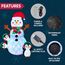 Joiedomi 6 ft aufblasbare Weihnachts-Schneemann-Außendekoration, aufblasbare Schneemann für Weihnachtsfeier, Shinny für Party drinnen, draußen, Hof (Glänzender Schneemann)
