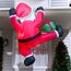 Joiedomi 6 Fuß hoher aufblasbarer Kletter-Weihnachtsmann mit Geschenkbox, aufblasbarer hängender Weihnachtsmann mit integrierter LED für Weihnachtsfeier, Outdoor, Hof, Garten, Rasendekoration