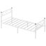 VASAGLE Bett 90 x 200 cm, Gästebett, Einzelbett aus Metall, Bettgestell, Bettrahmen, Metallbett, einfache Montage, mattweiß RMB062W01