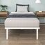 Zinus Caleb Bett 90x200 cm - Höhe 36 cm mit Stauraum unter dem Bett - Metall-Plattformbettrahmen - Klappbarer Bettrahmen - Weiß