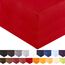 aqua-textil Royal Spannbettlaken Boxspringbett Wasserbett 120x200-130x220 cm Rubin rot 210g/qm Jersey Mako Baumwolle Elasthan Spannbetttuch