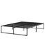 Linenspa Moderner Bettrahmen – Metallbett mit Lattenrost aus Stahl – 30 cm Stauraum unter Bestgestell – Schnelle Montage – Bett 140x200 cm, Schwarz