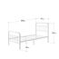 Zinus Florence Bett 90x200 cm - Höhe 30 cm mit Unterbettstauraum - Metall-Plattformbettrahmen mit Kopfteil und Fußteil - Schwarz
