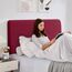 TAOCOCO Bett Kopfteil Bezug, Kopfteilbezug für Doppelbett, elastischer Kopfteilbezug, weicher Samtstoff, waschbar, All-in-One-Design, Rotwein, 150-170 cm