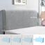 TAOCOCO Bett Kopfteil Bezug, Kopfteilbezug für Doppelbett, elastischer Kopfteilbezug, weicher Samtstoff, waschbar, All-in-One-Design, Hellgrau, 200-220 cm