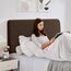 TAOCOCO Bett Kopfteil Bezug, Kopfteilbezug für Doppelbett, elastischer Kopfteilbezug, weicher Samtstoff, waschbar, All-in-One-Design, Braun, 150-170 cm