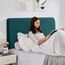 TAOCOCO Bett Kopfteil Bezug, Kopfteilbezug für Doppelbett, elastischer Kopfteilbezug, weicher Samtstoff, waschbar, All-in-One-Design, Dunkelgrün, 180-200 cm
