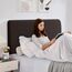 TAOCOCO Bett Kopfteil Bezug, Kopfteilbezug für Doppelbett, elastischer Kopfteilbezug, weicher Samtstoff, waschbar, All-in-One-Design, Schokoladenbraun, 200-220 cm