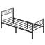 VASAGLE Bett 90 x 200 cm, Gästebett, Einzelbett aus Metall, Bettgestell, Bettrahmen, Metallbett, einfache Montage, tintenschwarz RMB062B01