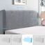 TAOCOCO Bett Kopfteil Bezug, Kopfteilbezug für Doppelbett, elastischer Kopfteilbezug, weicher Samtstoff, waschbar, All-in-One-Design, Hellgrau, 180-200 cm