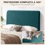 TAOCOCO Bett Kopfteil Bezug, Kopfteilbezug für Doppelbett, elastischer Kopfteilbezug, weicher Samtstoff, waschbar, All-in-One-Design, Dunkelgrün, 180-200 cm
