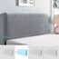 TAOCOCO Bett Kopfteil Bezug, Kopfteilbezug für Doppelbett, elastischer Kopfteilbezug, weicher Samtstoff, waschbar, All-in-One-Design, Hellgrau, 150-170 cm