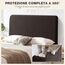 TAOCOCO Bett Kopfteil Bezug, Kopfteilbezug für Doppelbett, elastischer Kopfteilbezug, weicher Samtstoff, waschbar, All-in-One-Design, Schokoladenbraun, 180-200 cm