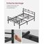 VASAGLE Bett 140 x 200 cm, Gästebett, Doppelbett aus Metall, Bettgestell, Bettrahmen, Metallbett, einfache Montage, tintenschwarz RMB064B01
