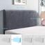 TAOCOCO Bett Kopfteil Bezug, Kopfteilbezug für Doppelbett, elastischer Kopfteilbezug, weicher Samtstoff, waschbar, All-in-One-Design, Grau, 150-170 cm