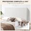 TAOCOCO Bett Kopfteil Bezug, Kopfteilbezug für Doppelbett, elastischer Kopfteilbezug, weicher Samtstoff, waschbar, All-in-One-Design, Weiß, 200-220 cm