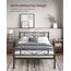 VASAGLE Bett 140 x 200 cm, Gästebett, Doppelbett aus Metall, Bettgestell, Bettrahmen, Metallbett, einfache Montage, tintenschwarz RMB064B01