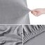 TAOCOCO Bett Kopfteil Bezug, Kopfteilbezug für Doppelbett, elastischer Kopfteilbezug, weicher Samtstoff, waschbar, All-in-One-Design, Hellgrau, 180-200 cm