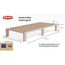 Gigapur Kiefer massiv Holzbett G56, naturbelassen, Liegefläche 250x200 cm, mit Standardfuß 25 cm Höhe, inkl. Lattenrost und Matratzenbügeln, Best. aus 1x 70 x 200 cm, 2X 90 x 200 cm