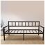 Dreamzie Tagesbett Metallbett 2-1 - Bettsofa 92x202cm - Bettgestell für Matratzen 90x190cm - Schlafsofa mit Lattenrost - Einzellbett - Metall Schwarz