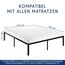 Dreamzie Bett 150x190 mit Lattenrost Metall 41cm Bettgestell Robust, Leichte Montage, Umfangreicher Stauraum - Metallbett