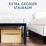 Dreamzie Bett 150x190 mit Lattenrost Metall 41cm Bettgestell Robust, Leichte Montage, Umfangreicher Stauraum - Metallbett