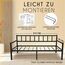 Dreamzie Tagesbett Metallbett 2-1 - Bettsofa 92x212cm - Bettgestell für Matratzen 90x200cm - Schlafsofa mit Lattenrost - Einzellbett - Metall Schwarz